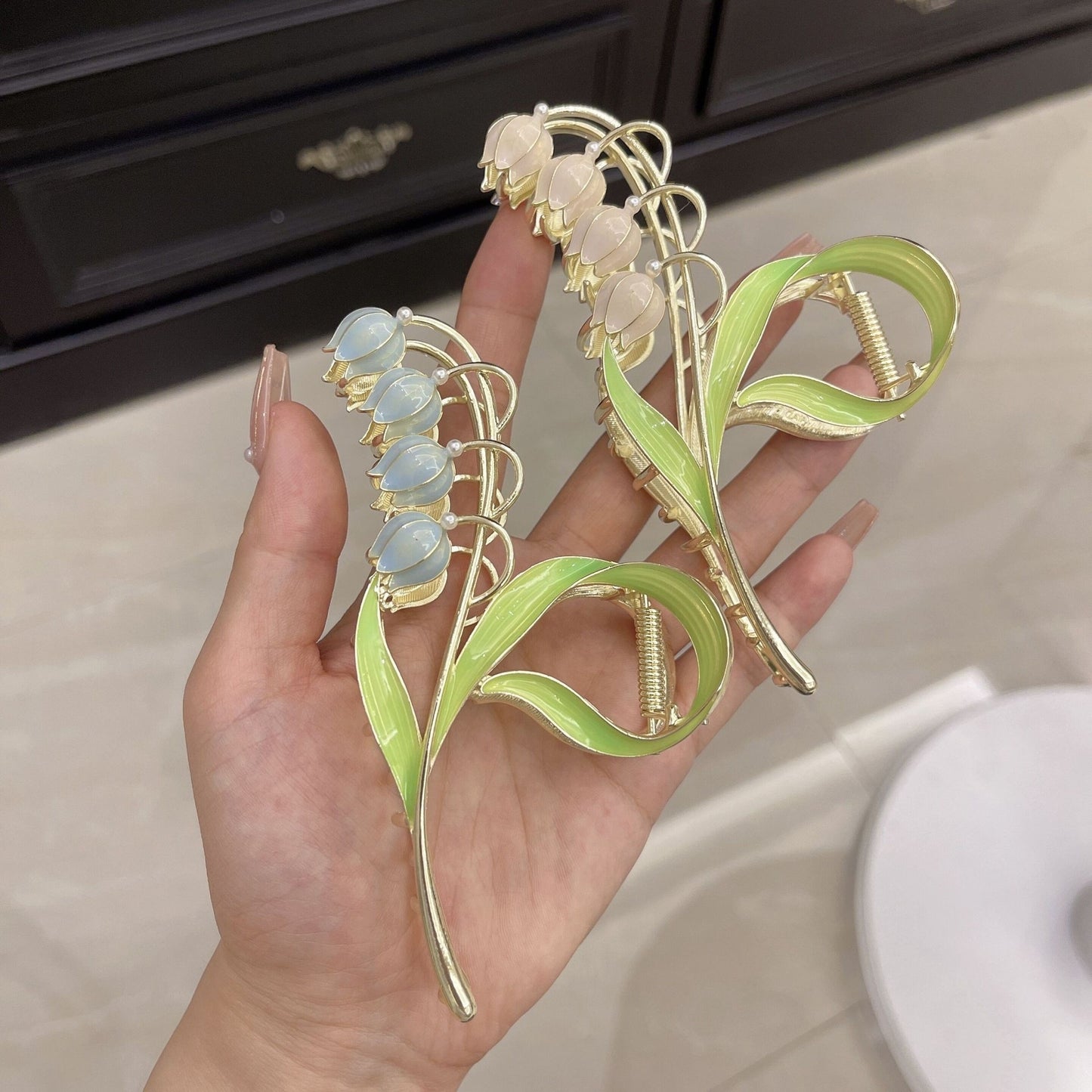 Lily Of The Orchid Simple Versatile Large Women's Zinc Alloy Hair Clip