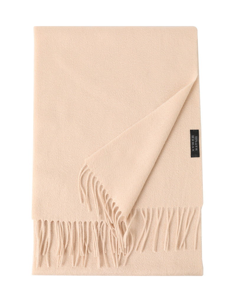 Water Ripple Pure Color Cashmere Warm Scarf