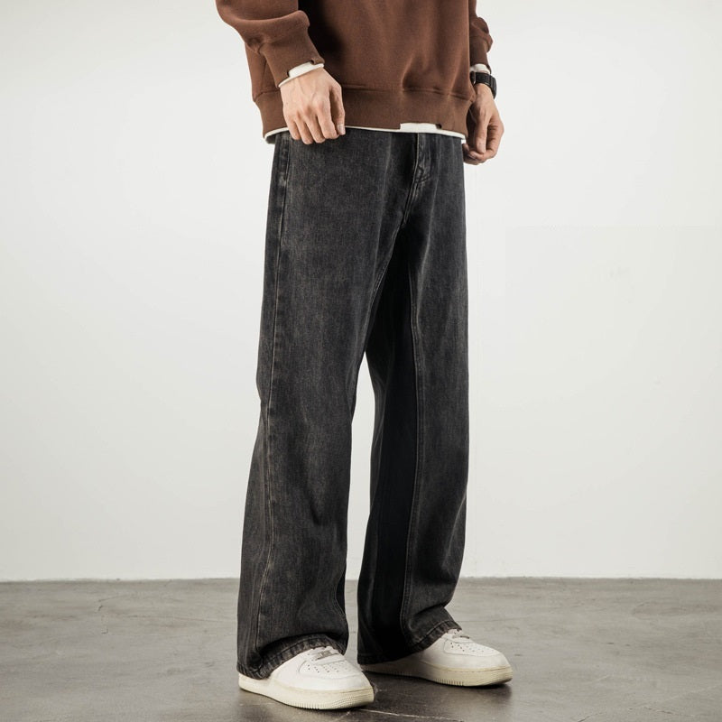 WEILA High-Street Loose Fit Straight Jeans – American Streetwear Essential