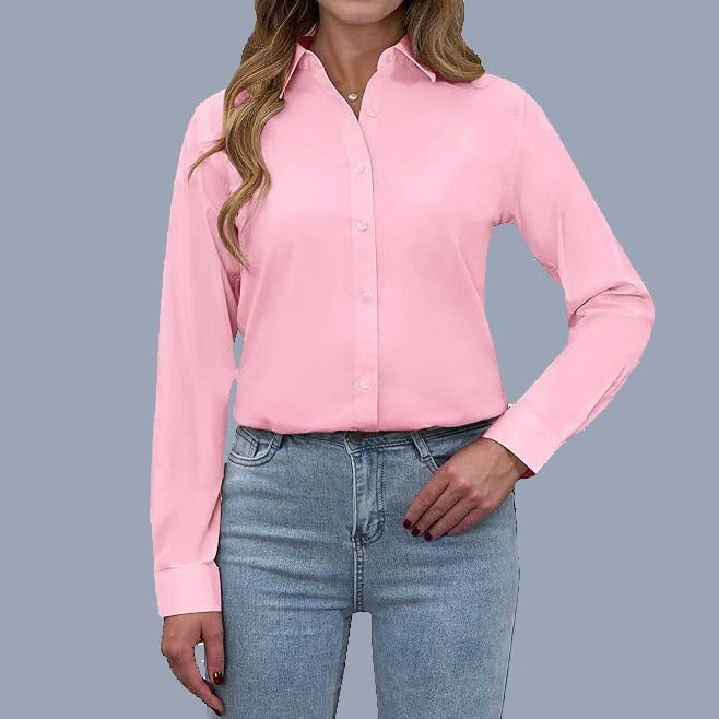 European And American Loose Fashion Temperament Pure Color Shirt