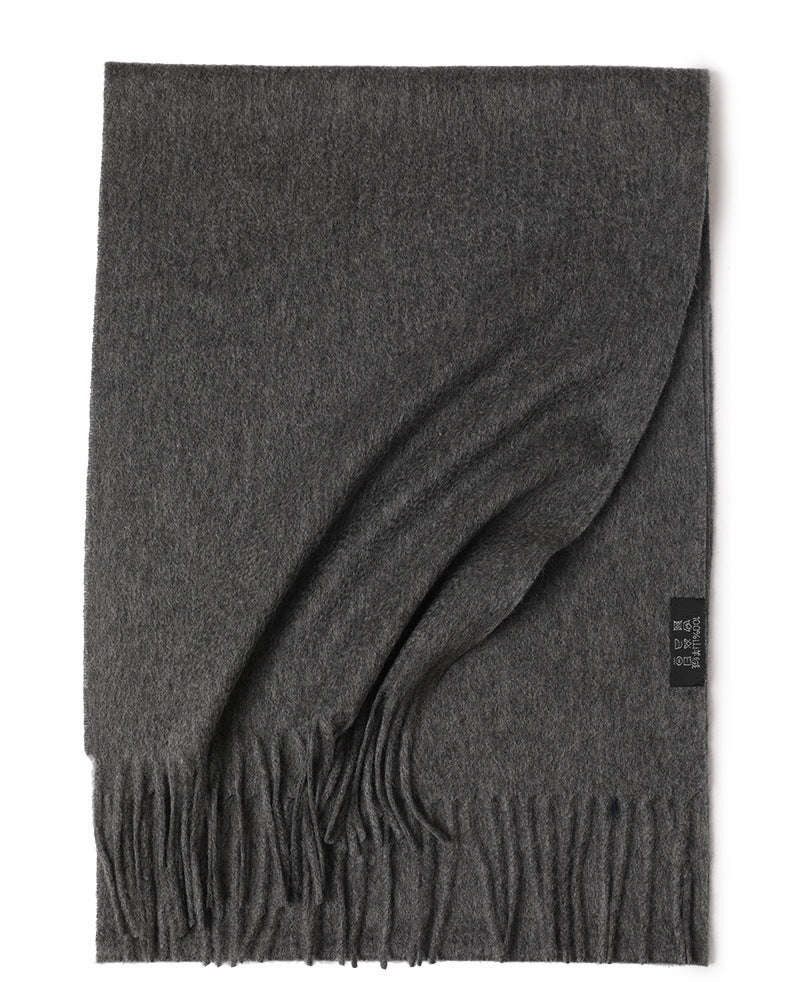Water Ripple Pure Color Cashmere Warm Scarf