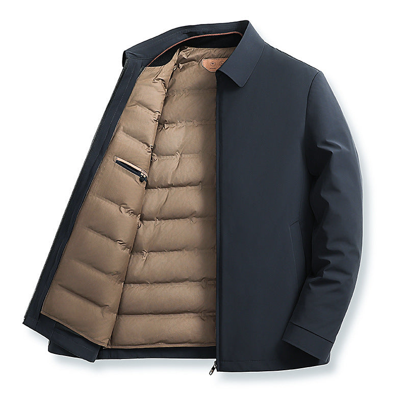 Men’s Detachable Hood Padded Down Jacket – Lightweight Waterproof Thermal Coat