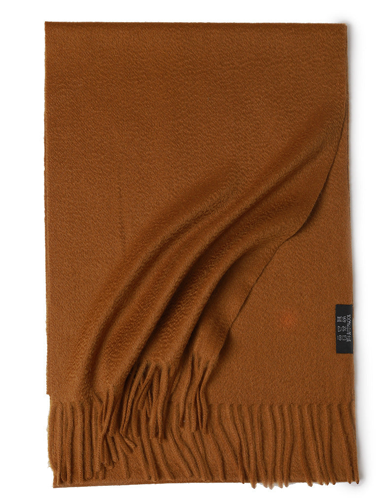 Water Ripple Pure Color Cashmere Warm Scarf