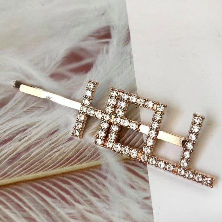 Fashion girls silver plated English alphabet clips trend hair accessories side clips hairpin