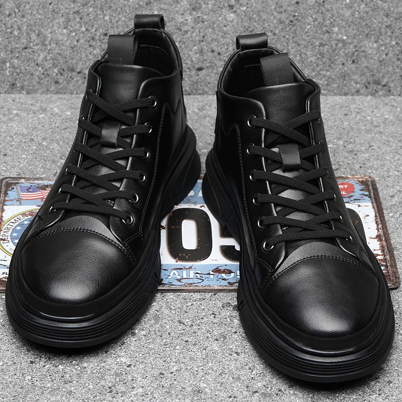 Men’s High-Top Leather Casual Shoes – Winter Collection