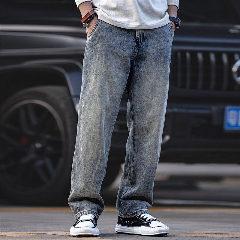 Men’s Retro Wide-Leg Pants – Casual Loose Fit, Minimalist Style Trousers