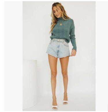 Simplee O-neck knitted women pullover sweater Autumn winter