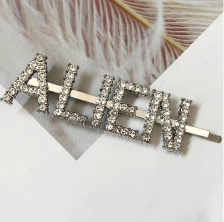 Fashion girls silver plated English alphabet clips trend hair accessories side clips hairpin