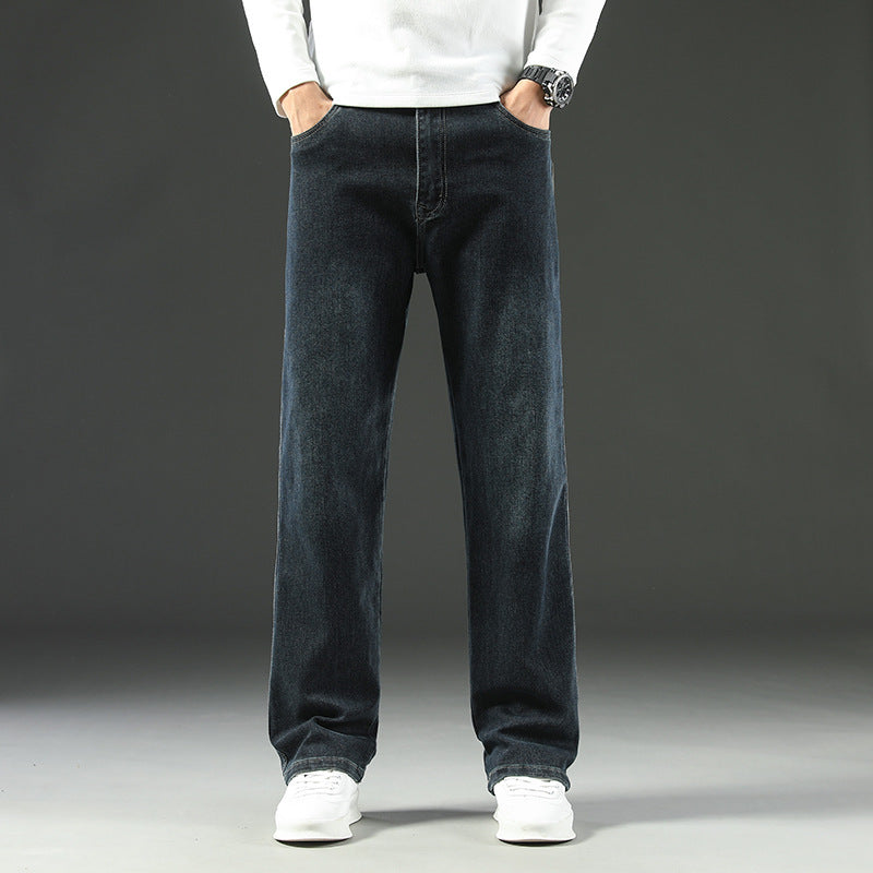 Men’s Stretch Business Jeans – Casual Loose Fit with All-Day Comfort