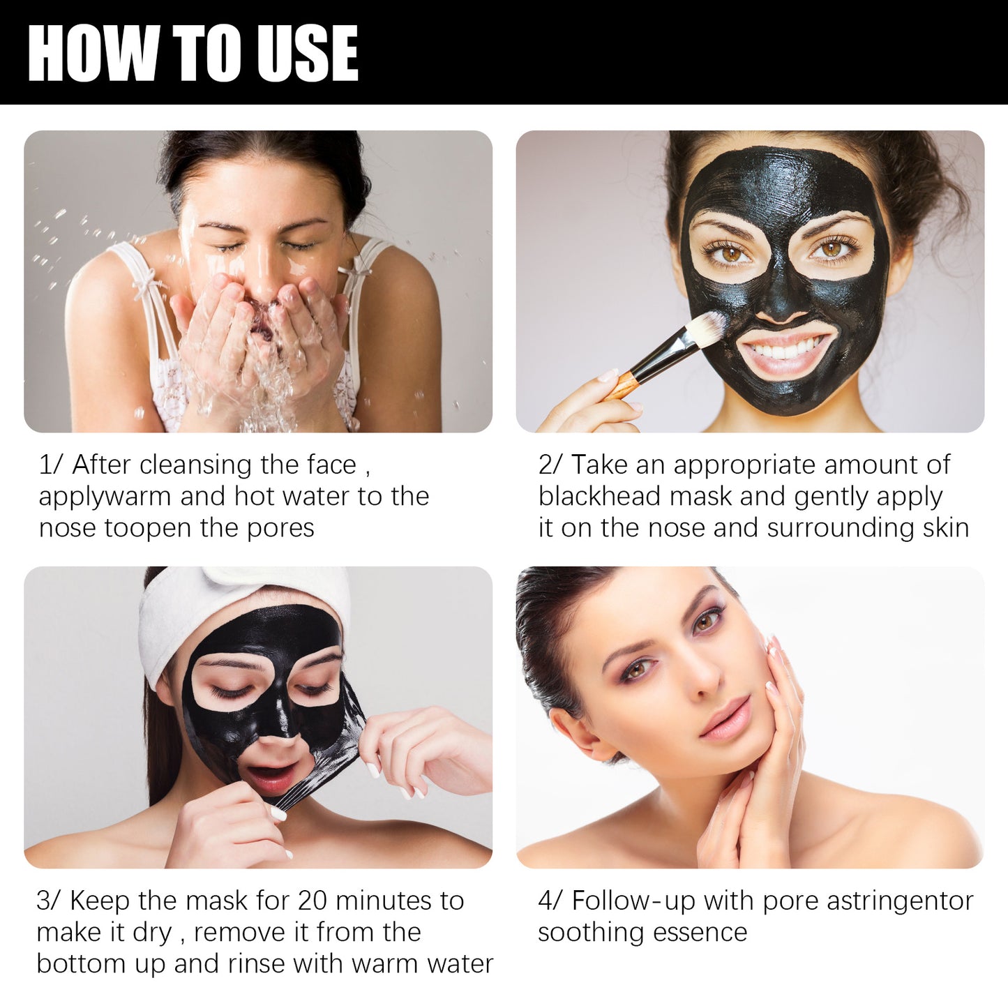 West&Month Blackhead Removal Mask, Peel Off Remove Blackhead Activated Carbon Cleansing Face Mask