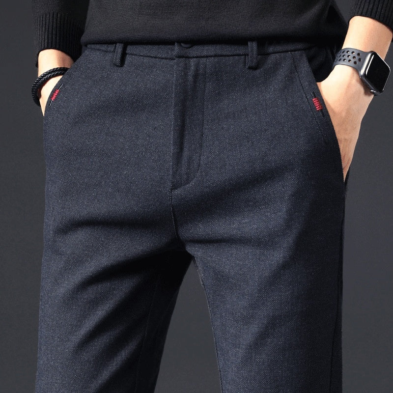 Autumn Brushed Men’s Business Pants – Slim Fit & Comfortable Straight Trousers | NYLIXA