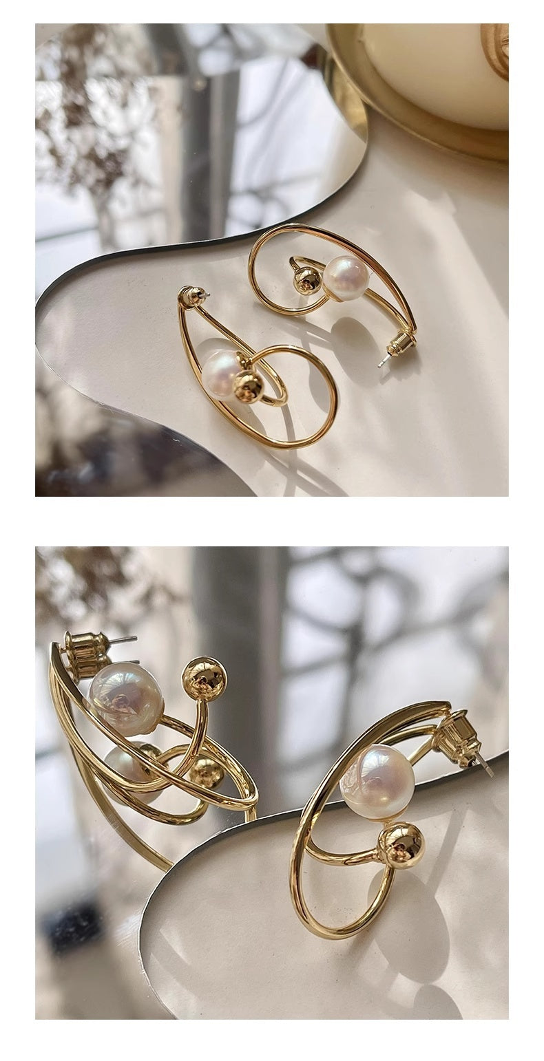 European And American French High-end Pearl Earrings For Women