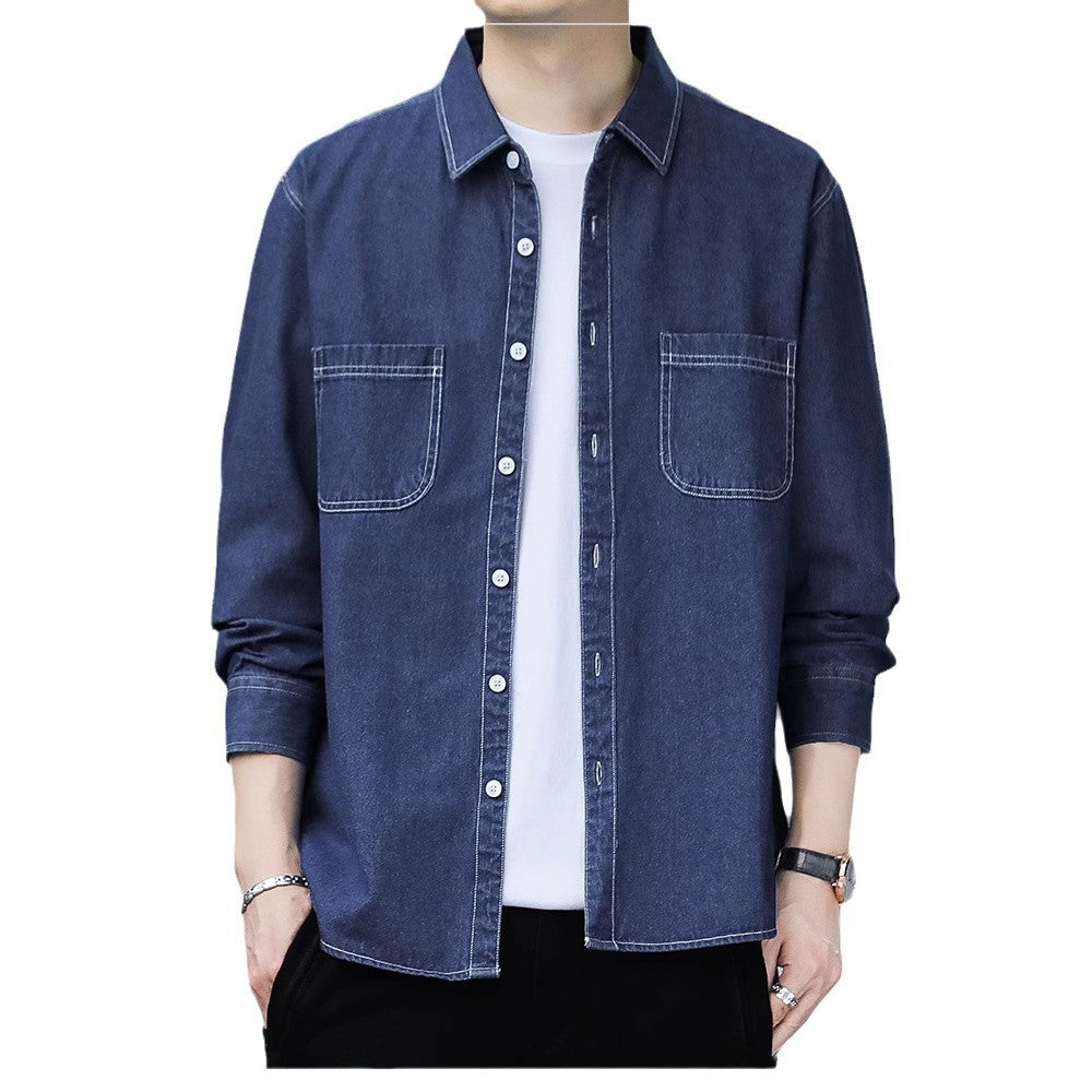 Men’s Premium Casual Denim Shirt – Stylish Long Sleeve Button Down for Everyday Wear