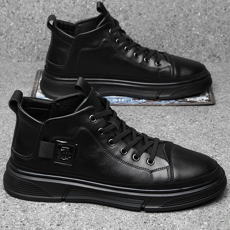 Men’s High-Top Leather Casual Shoes – Winter Collection