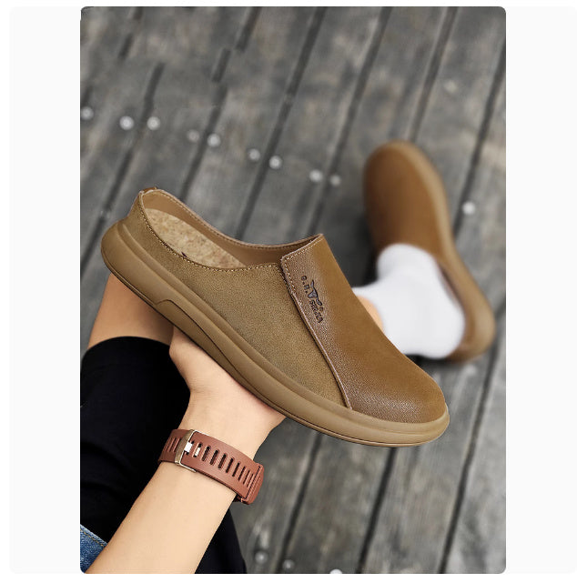 Men’s Deodorant Leather Outdoor Sandals – Breathable, Non-Slip Summer Footwear