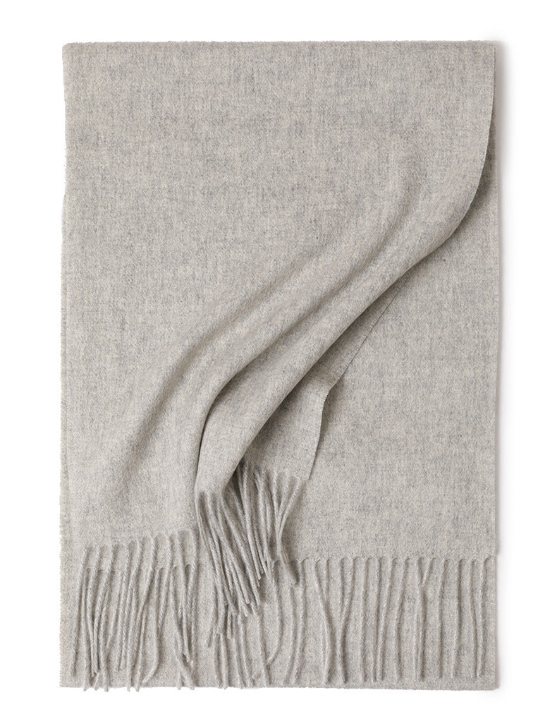 Water Ripple Pure Color Cashmere Warm Scarf