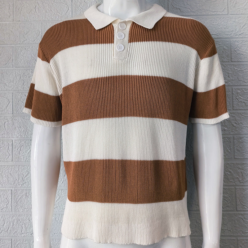 Men's Spliced Match Color Slim T-Shirt – European & American Style