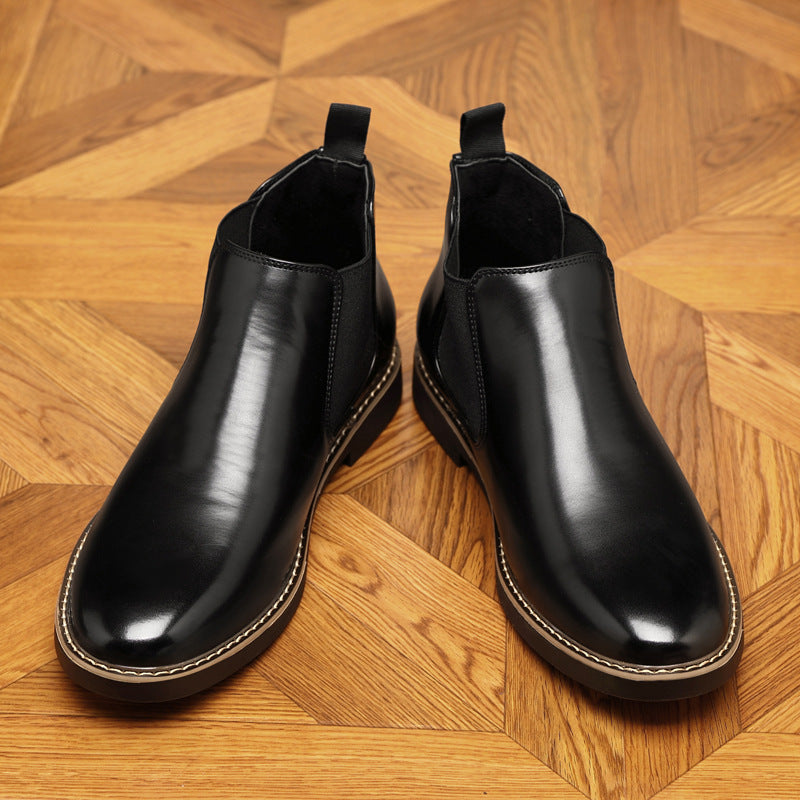 Men’s Formal Pointed-Toe Leather Boots – Elegant Dress Footwear