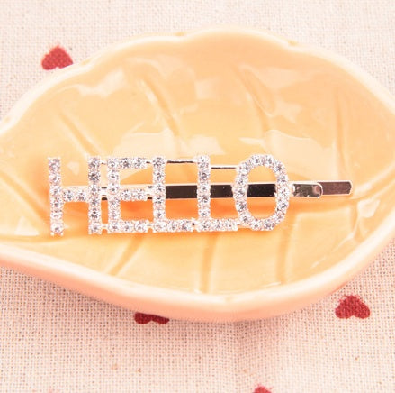 Fashion girls silver plated English alphabet clips trend hair accessories side clips hairpin