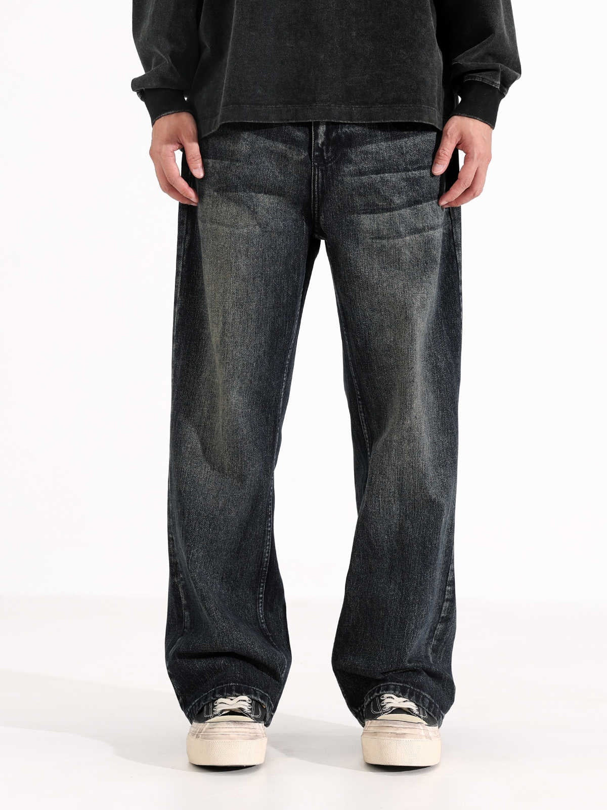 Retro Wide-Leg Straight Fit Jeans – Classic American Loose Denim Vibe
