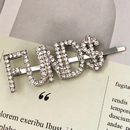 Fashion girls silver plated English alphabet clips trend hair accessories side clips hairpin
