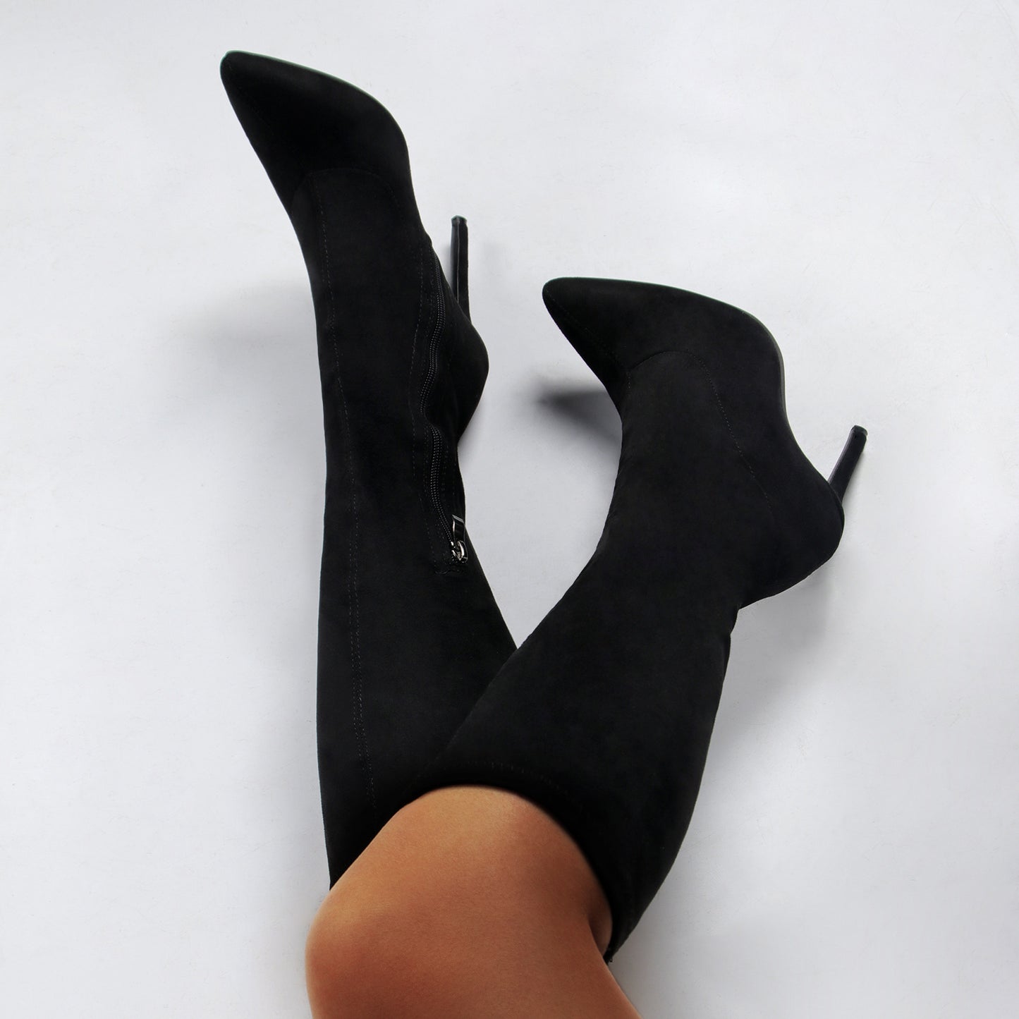 Women's Fashion Suede Stiletto Heel Middle Boots