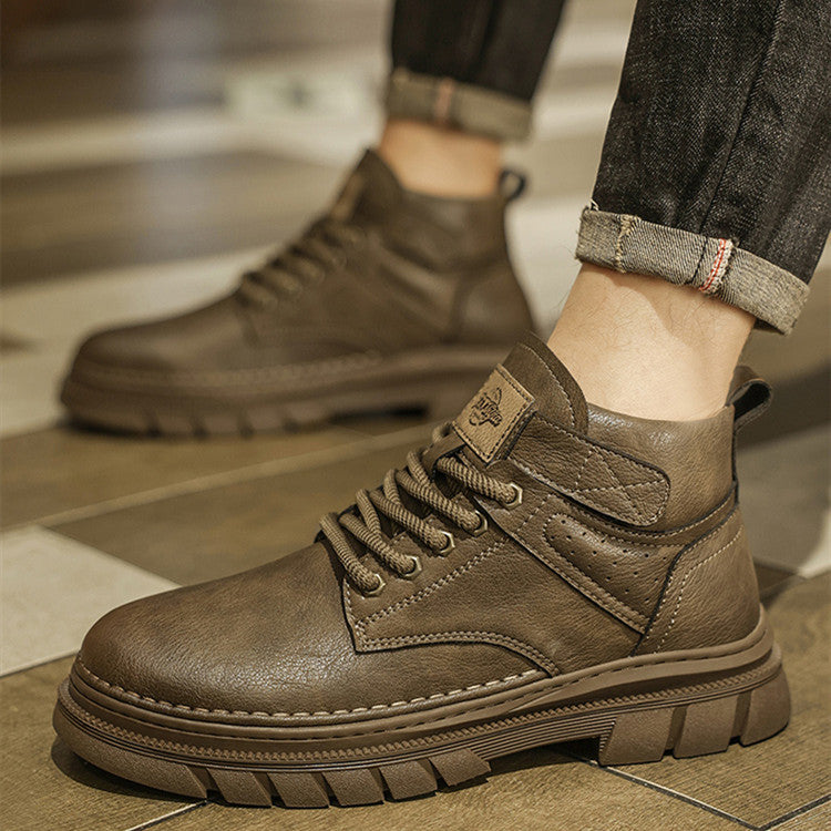 Men’s High-Top Retro Martin Boots – Genuine Leather Workwear