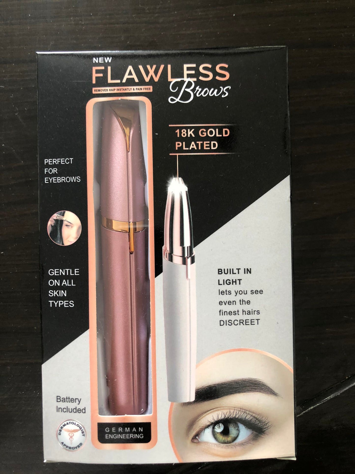 Mini Electric Eyebrow Trimmer Pen – Painless LED Lipstick Hair Remover for Face & Brows