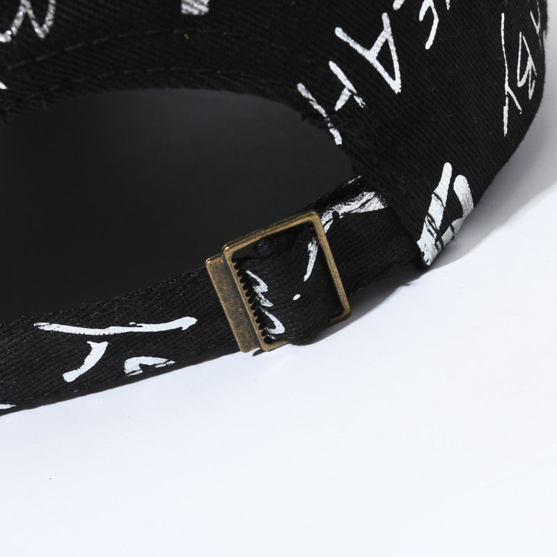 Internet Celebrity Letters Printed Peaked Cap