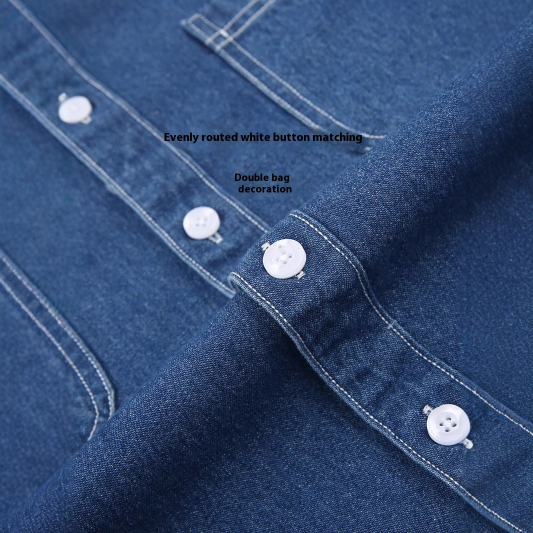 Men’s Premium Casual Denim Shirt – Stylish Long Sleeve Button Down for Everyday Wear