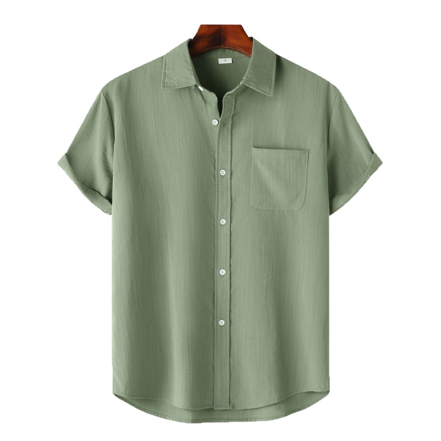 European And American Summer Short Sleeve Casual Cardigan Men's Shirt