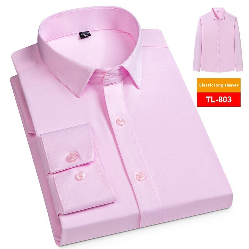 Men’s Spring Stretch Long-Sleeve Business Casual Shirt – Slim, Comfortable & Wrinkle-Resistant