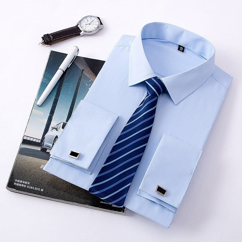Men’s Slim-Fit Long-Sleeve Non-Iron White Shirt – Wrinkle-Resistant Modern Style