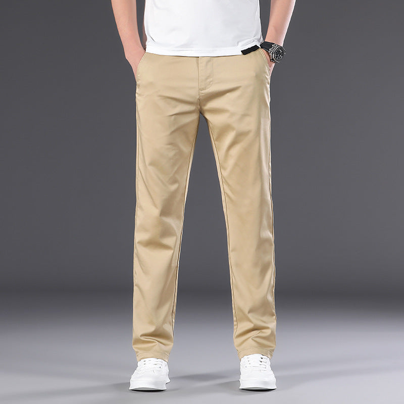 Men’s High Waist Summer Trousers – Plus Size Loose Fit & Breathable Business Pants