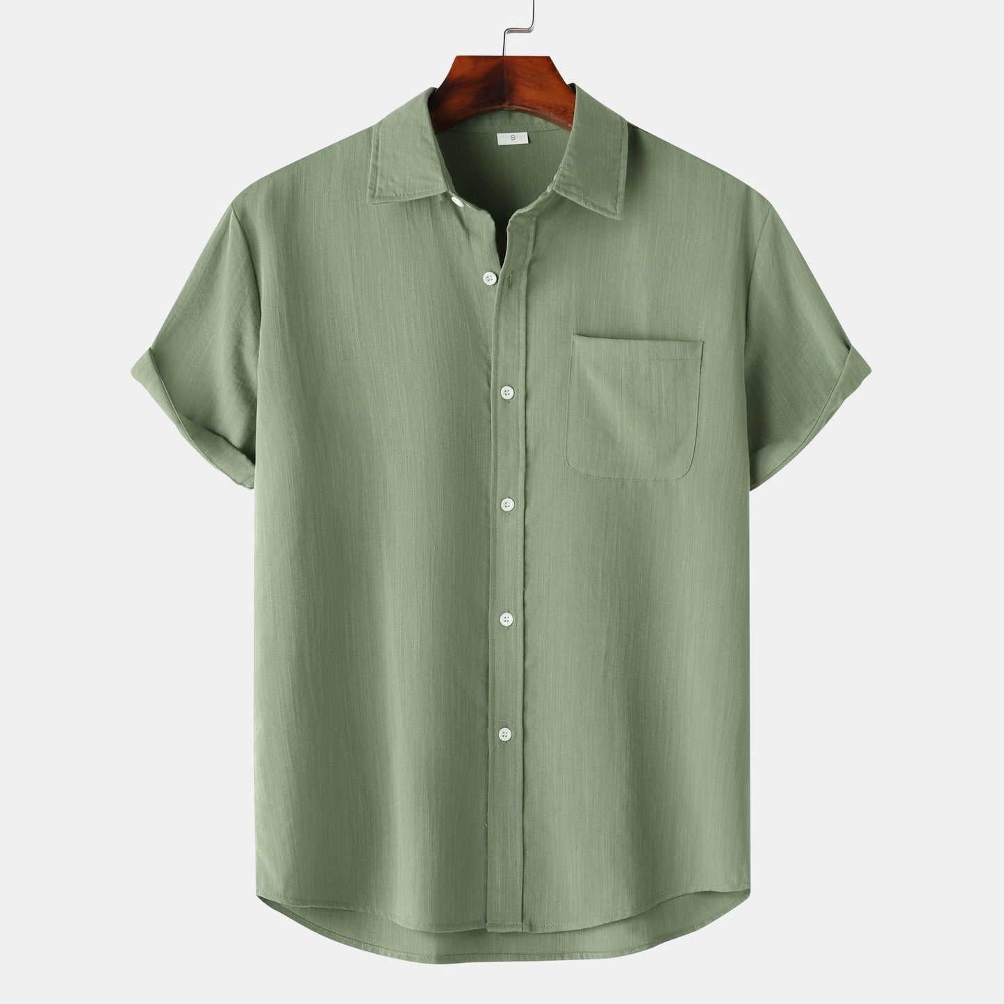 European And American Summer Short Sleeve Casual Cardigan Men's Shirt