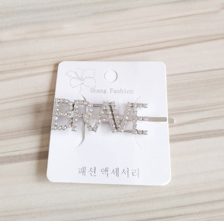 Fashion girls silver plated English alphabet clips trend hair accessories side clips hairpin