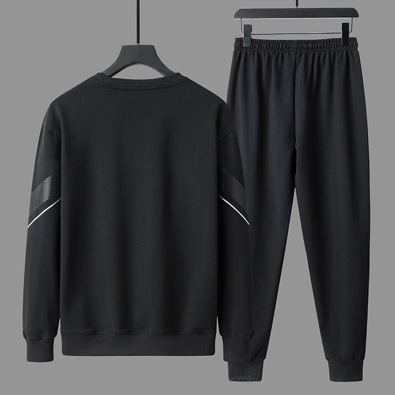 Men’s Casual Round‑Neck Sweater & Sweatpants Set – Soft Lounge Outfit for Fall/Winter