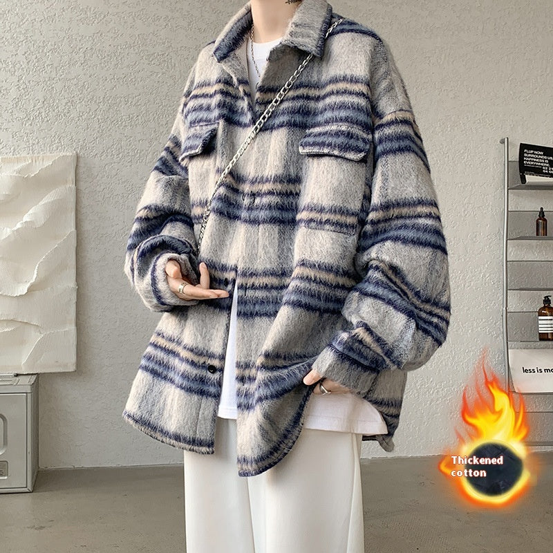 Brushed Woolen Coat For Men Autumn And Winter Chanel-style Jacket