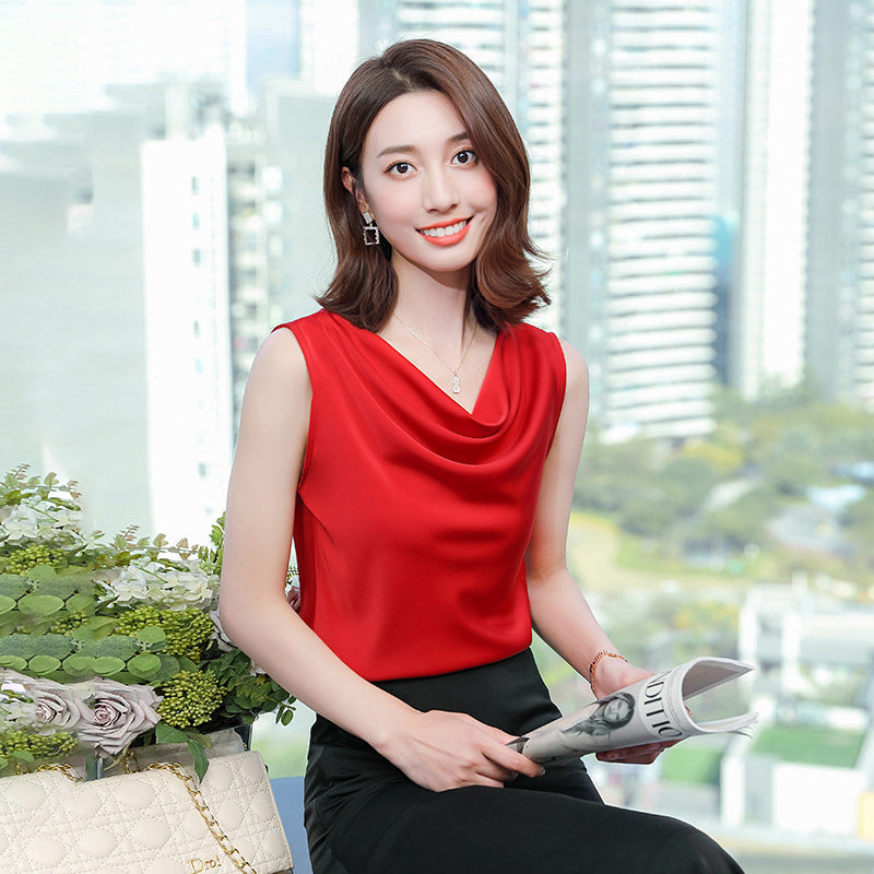 Female High Elastic Satin Hot Girl Sexy Top Base