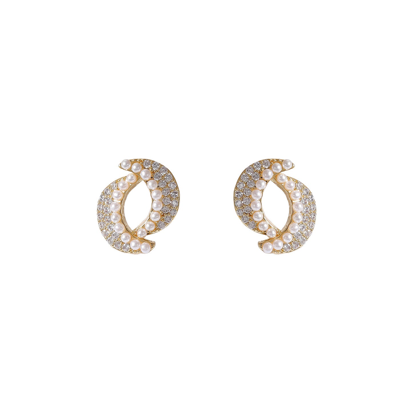Light Luxury Exquisite Geometric Pearl Ear Studs