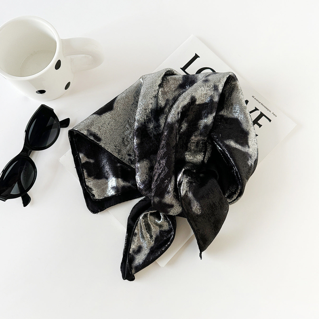 Liquid Silver Toe Cap Headscarf Y2g Square Scarf Wrapped Chest