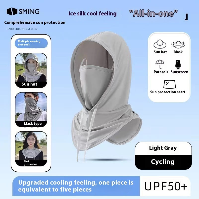 Anti-ultraviolet Outdoor Ice Silk Veil Cover Full Face Sun Mask