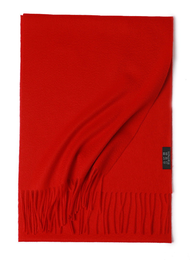 Water Ripple Pure Color Cashmere Warm Scarf