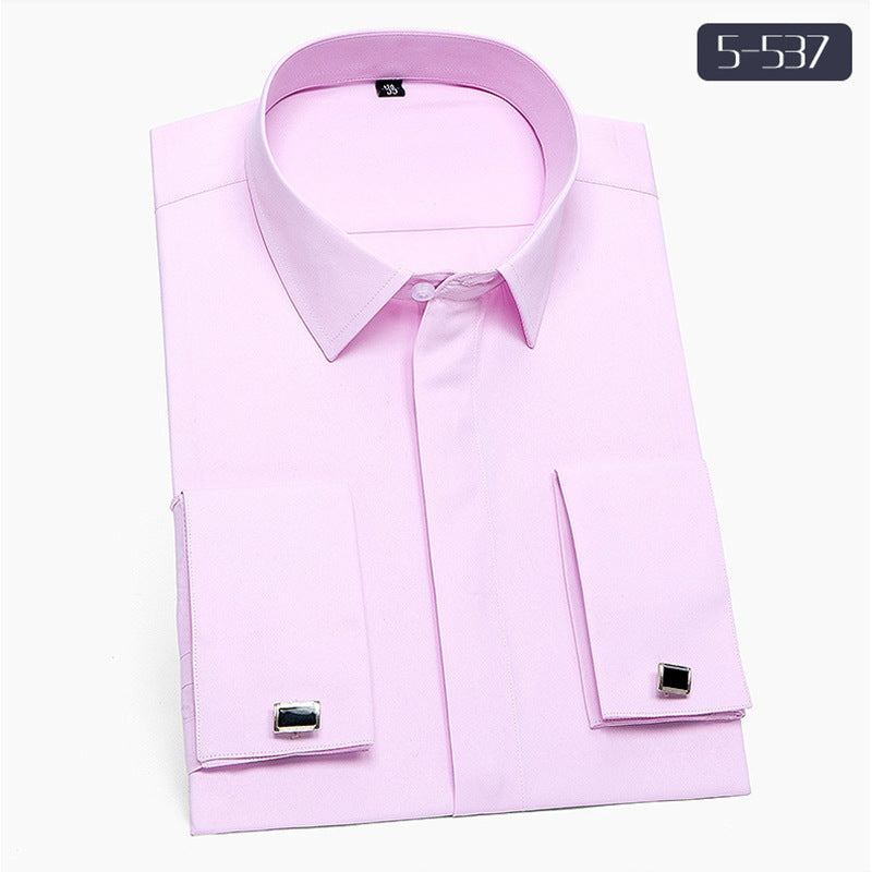 Men’s Slim-Fit Long-Sleeve Non-Iron White Shirt – Wrinkle-Resistant Modern Style