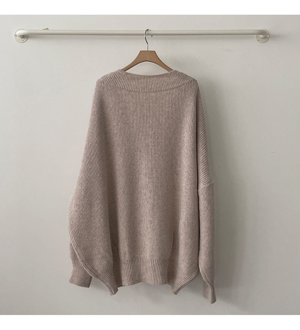 Lazy Style Single Breasted Loose Sweater