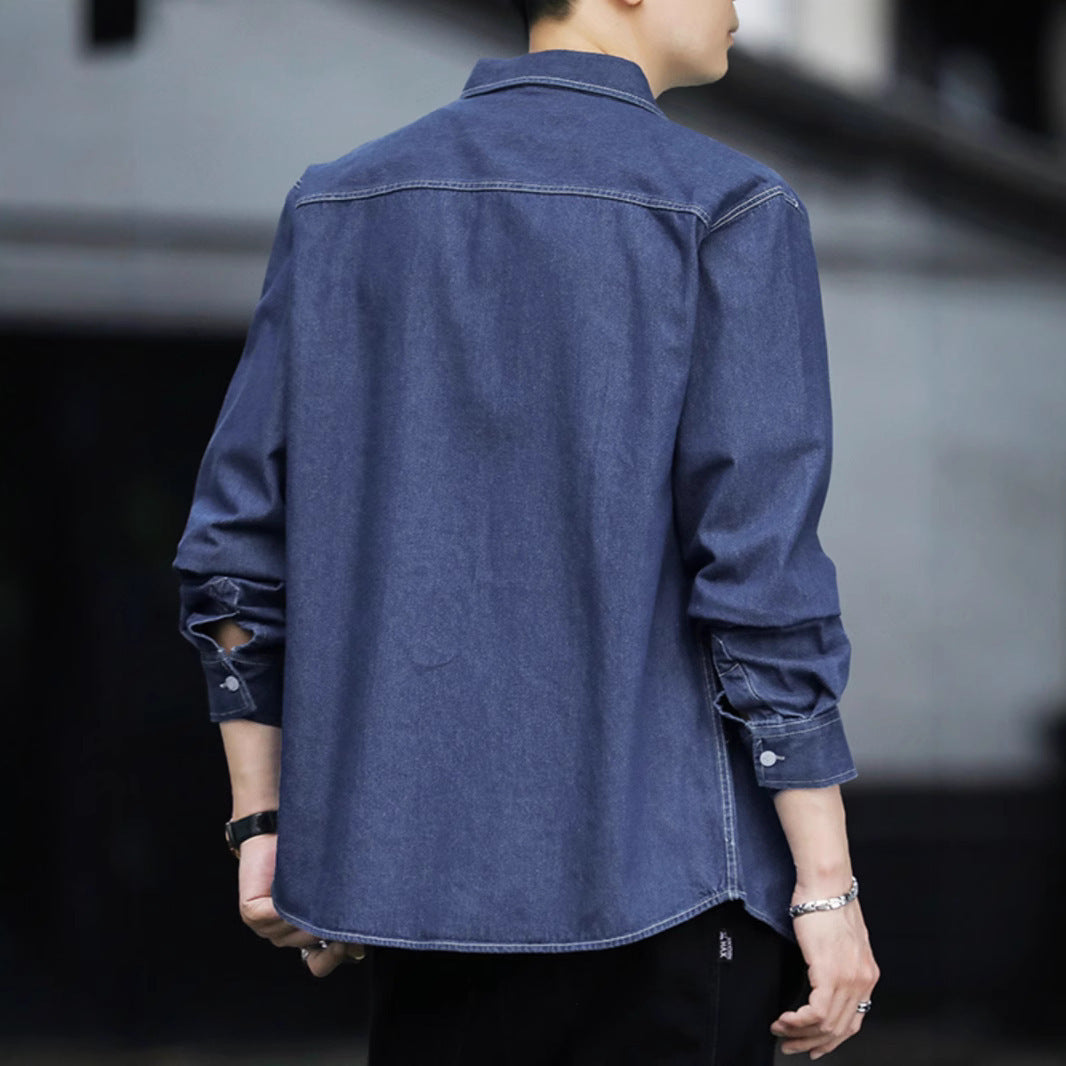 Men’s Premium Casual Denim Shirt – Stylish Long Sleeve Button Down for Everyday Wear