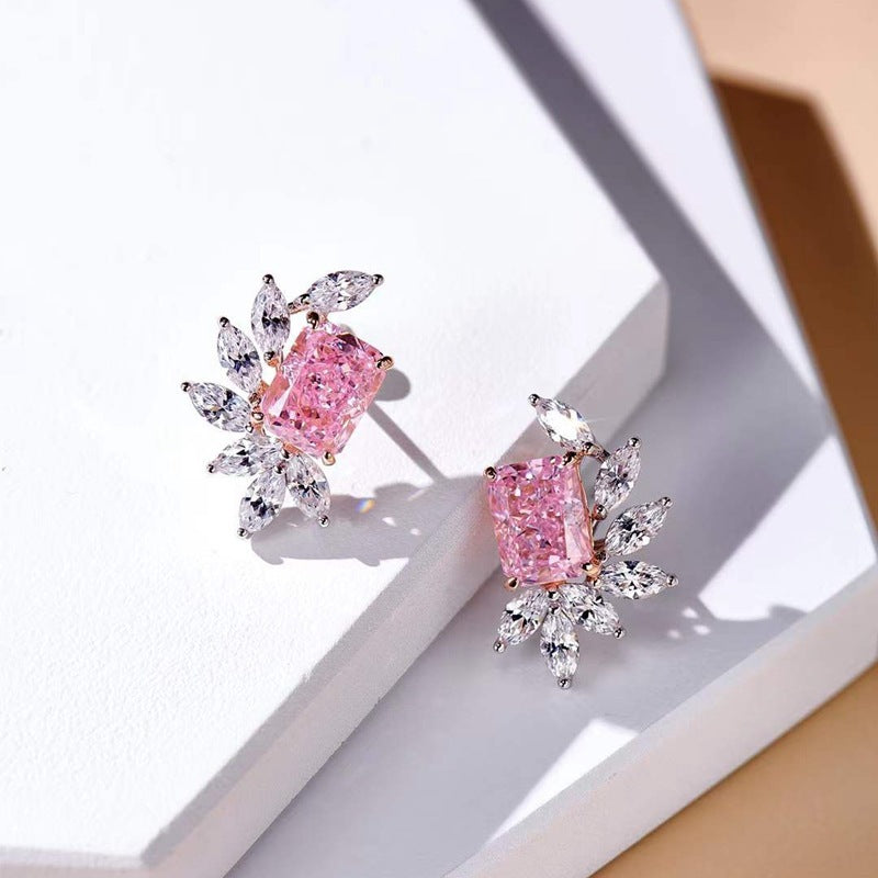Citrine Tourmaline Socialite Style Stud Earrings