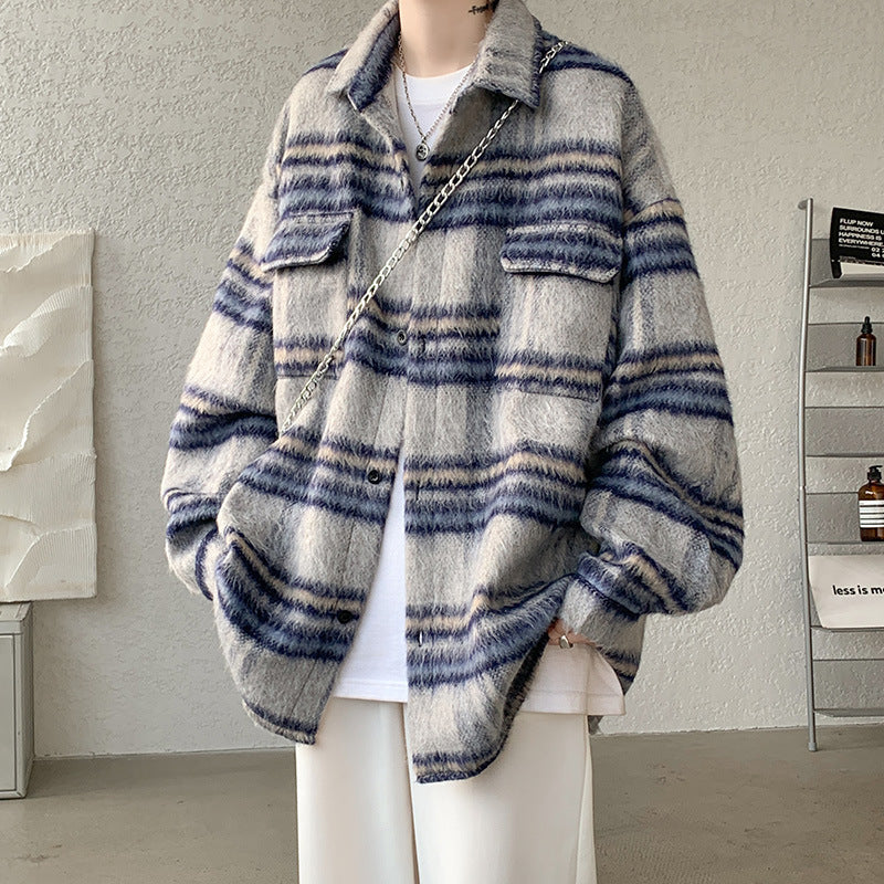 Brushed Woolen Coat For Men Autumn And Winter Chanel-style Jacket
