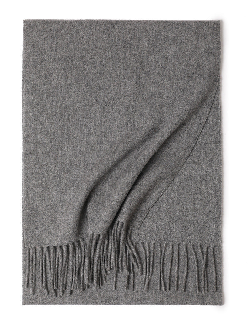 Water Ripple Pure Color Cashmere Warm Scarf