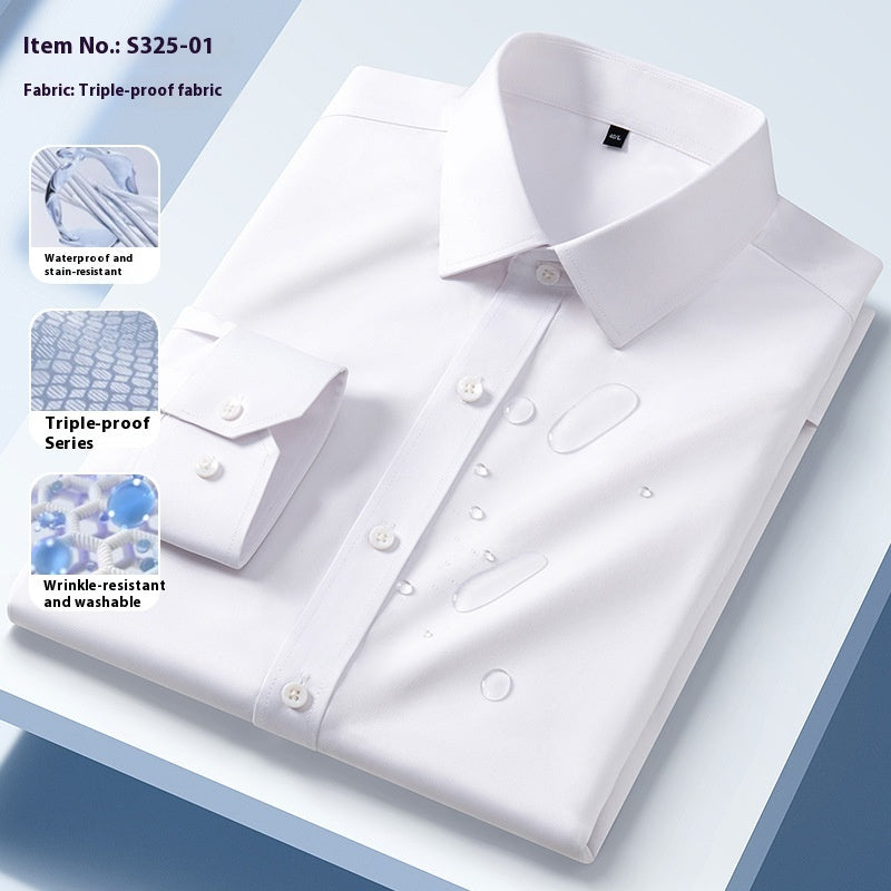 Men’s Three-Proof Long-Sleeve Shirt – Water, Oil & Stain Resistant